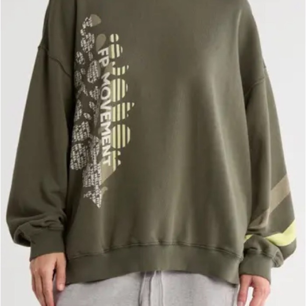 NWOT Olive Green Graphic Sweatshirt